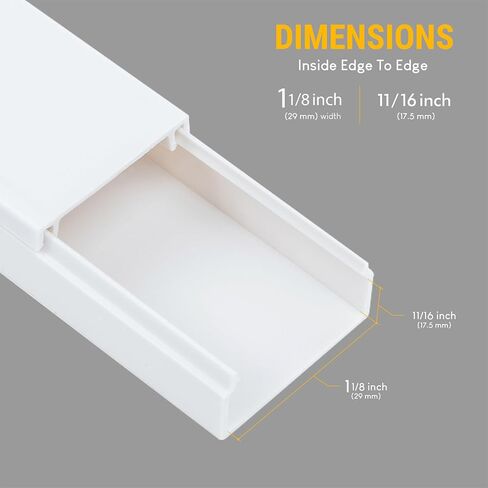 Simple Cord Organizer, 150in Cable Management Under Desk - Easy to Install Screws or Adhesive Mount Cord Covers for Wires on Wall, Desk and Home Office, Wall Cable Organizer (White) in Saudi Arabia
