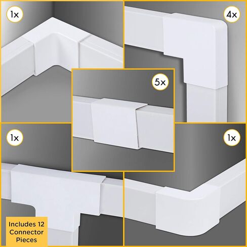 Simple Cord Organizer, 150in Cable Management Under Desk - Easy to Install Screws or Adhesive Mount Cord Covers for Wires on Wall, Desk and Home Office, Wall Cable Organizer (White) in Saudi Arabia