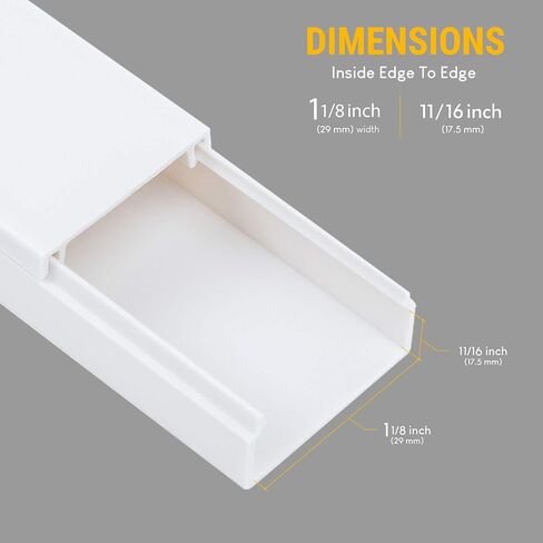 Simple Cord Organizer, 150in Cable Management Under Desk - Easy to Install Screws or Adhesive Mount Cord Covers for Wires on Wall, Desk and Home Office, Wall Cable Organizer (White) in Saudi Arabia