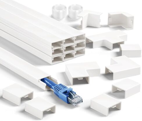 Cord Cover Wall Kit, YCLYC 157in Wire Covers for Cords - TV Cord Hider for 1 Thick Wire, Cable Hider for Wall Mount TV, Cable Cover Raceway White 10 x L15.7", W0.78" H0.4" in Kuwait