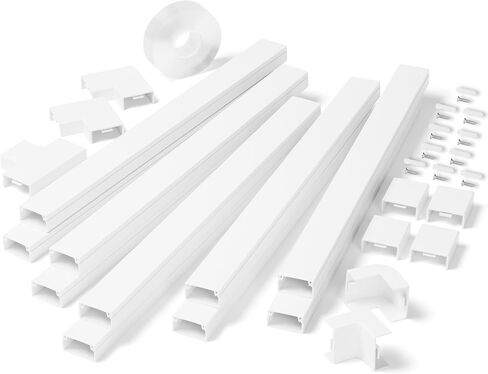 Cord Cover Wall Kit, YCLYC 157in Wire Covers for Cords - TV Cord Hider for 1 Thick Wire, Cable Hider for Wall Mount TV, Cable Cover Raceway White 10 x L15.7", W0.78" H0.4" in Kuwait