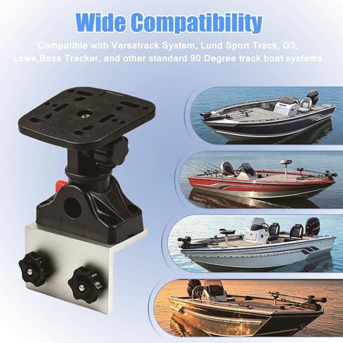 Fish Finder Mounting Base Bracket for 90 Degree Boat Track System/Versatrack System/Lund Sport Track/G3/Lowe/Bass Tracker/Ranger Track Fish Finder Brackets Rotating GPS Plate in Kuwait