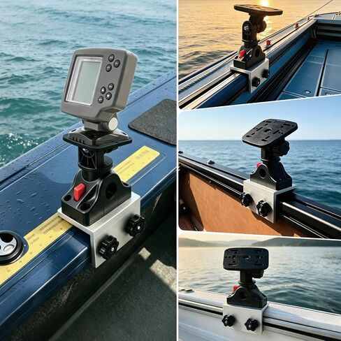 Fish Finder Mounting Base Bracket for 90 Degree Boat Track System/Versatrack System/Lund Sport Track/G3/Lowe/Bass Tracker/Ranger Track Fish Finder Brackets Rotating GPS Plate in Kuwait