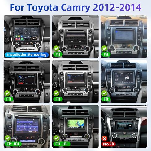 راديو سيارة Android 15 ثماني النواة لسيارة Toyota Camry 2012 2013 2014: ستيريو بشاشة لمس 10 بوصة 1280×720، CarPlay لاسلكي وAndroid Auto، نظام ملاحة GPS، بلوتوث، واي فاي 5 جيجا هرتز، FM، كاميرا احتياطية، شاشة مقسمة in Kuwait