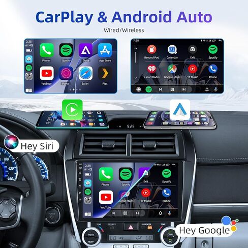 راديو سيارة Android 15 ثماني النواة لسيارة Toyota Camry 2012 2013 2014: ستيريو بشاشة لمس 10 بوصة 1280×720، CarPlay لاسلكي وAndroid Auto، نظام ملاحة GPS، بلوتوث، واي فاي 5 جيجا هرتز، FM، كاميرا احتياطية، شاشة مقسمة in Kuwait