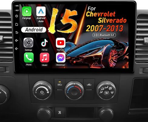 Android 15 Car Radio Stereo for Chevy Silverado 2007-2013: Tahoe Suburban GMC Sierra Yukon with 10.1" QLED HD Touchscreen - 5G WiFi Wireless Carplay/Android Auto GPS Navigation Backup Camera SWC FM in Saudi Arabia