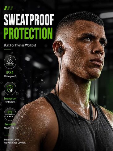 Bluetooth Headphones Neckband 20Hrs Playtime V5.0 Wireless Headset Sport Noise Cancelling Earbuds w/Mic for Gym Running Compatible with iPhone Samsung Android (Black) in Kuwait