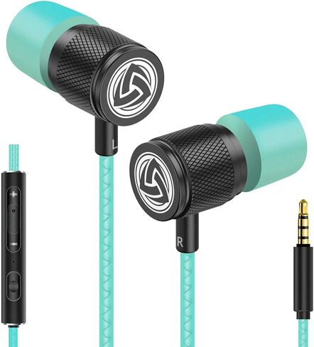 LUDOS Ultra Wired Earbuds in-Ear Headphones, 5 Years Warranty, Earphones with Microphone, Noise Isolating Ear Buds, Memory Foam for iPhone, Samsung, School Students, Kids, Women, Small Ears - Pink in Kuwait