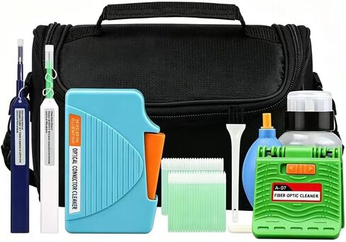 Fiber Optic Cleaning Kit Optical Fiber Cleaner Tools with Fiber Cleaning Cassette for FC SC ST LC MU Connectors, 1.25mm/2.5mm Fiber Cleaner Pens, Cleaning Swabs Wipes (MK-200) in Kuwait