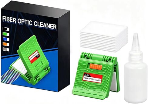 Fiber Optic Cleaning Kit Optical Fiber Cleaner Tools with Fiber Cleaning Cassette for FC SC ST LC MU Connectors, 1.25mm/2.5mm Fiber Cleaner Pens, Cleaning Swabs Wipes (MK-200) in Kuwait