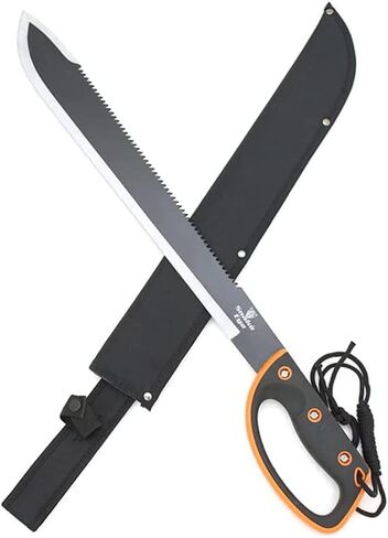 Snake Eye Tactical Full-Tang Machete – Heavy Duty Fixed Blade Survival Tool with Reinforced Nylon Sheath for Camping, Hunting, and Bushcraft in Kuwait