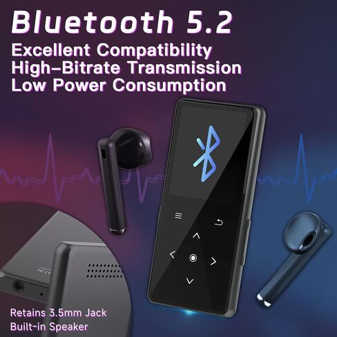 128GB MP3 Player with Bluetooth, Portable Music Player with Built-in Speaker in Saudi Arabia