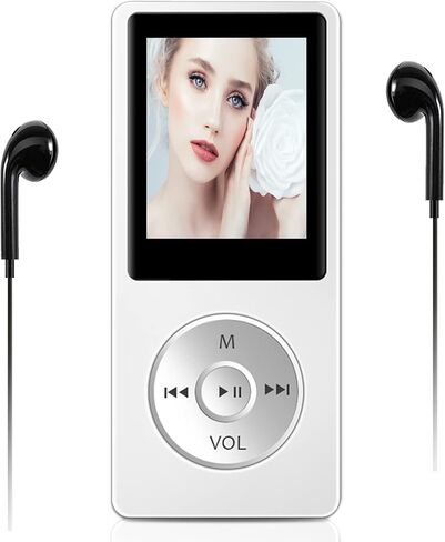 Bluetooth MP3 Player with 32GB TF Card, Portable Music Player with Built-in HD Speaker, Video Function, FM Radio, Voice Recorder, HiFi Sound, E-Book Function, Earphones Included in Kuwait