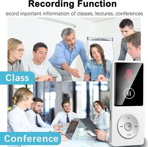 Bluetooth MP3 Player with 32GB TF Card, Portable Music Player with Built-in HD Speaker, Video Function, FM Radio, Voice Recorder, HiFi Sound, E-Book Function, Earphones Included in Kuwait