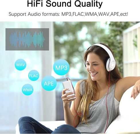 Bluetooth MP3 Player with 32GB TF Card, Portable Music Player with Built-in HD Speaker, Video Function, FM Radio, Voice Recorder, HiFi Sound, E-Book Function, Earphones Included in Kuwait