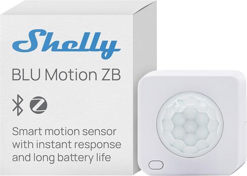 Shelly BLU Motion ZB، بلوتوث ذكي ومستشعر Zigbee للحركة والضوء، متوافق مع Alexa، Home Assistant، Google، SmartThings، كشف الحركة PIR، وضع Beacon، تشفير AES in Kuwait