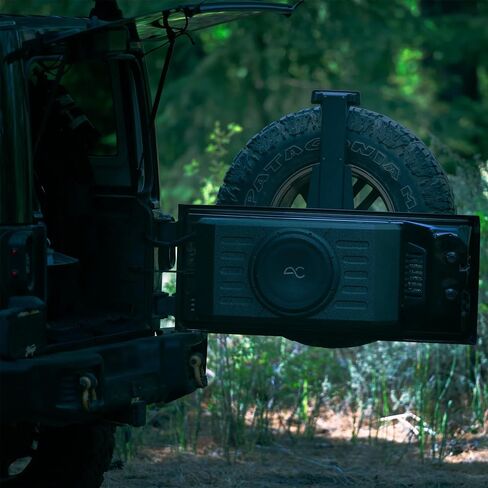 STINGER Jeep Wrangler JK/JL Single 12" 800W Loaded Swing-Gate Mounted Subwoofer Enclosure, Sealed Compact Sub Box for Adding Bass to Car Audio System, Element-Resistant, Plug & Play Installation in Kuwait