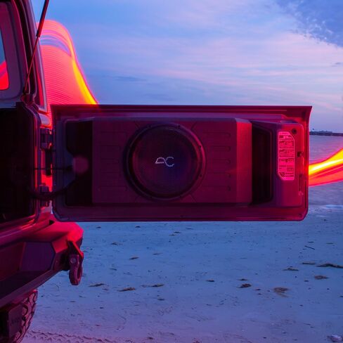 STINGER Jeep Wrangler JK/JL Single 12" 800W Loaded Swing-Gate Mounted Subwoofer Enclosure, Sealed Compact Sub Box for Adding Bass to Car Audio System, Element-Resistant, Plug & Play Installation in Kuwait