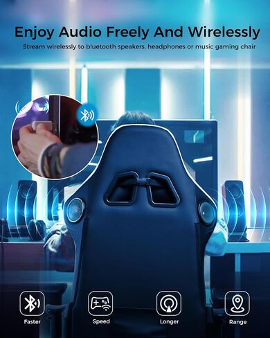 GTPLAYER Bluetooth 5.1 USB Adapter Wireless Audio Dongle for PC, Laptop, PS4, Switch, Headphones, for GTPLAYER Music Gaming Chair and Recliner, Single Device Connection in Kuwait