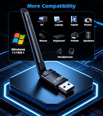 محول USB بلوتوث 6.0 طويل المدى للكمبيوتر المكتبي والكمبيوتر المحمول التوصيل والتشغيل in Kuwait