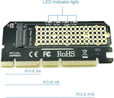 بطاقة محول PCIe x16 M.2 NVMe مع مؤشر LED in Kuwait