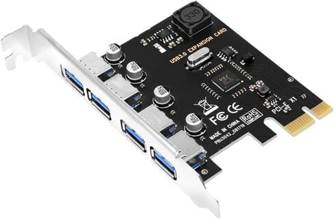 PCIe x1 4-Port USB 3.0 Expansion Hub Adapter Card(Gray) in Saudi Arabia