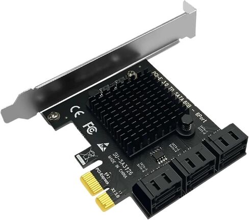 وحدة تحكم PCIe ذات 6 منافذ SATA3.0 ASM1166 (أسود) in Kuwait