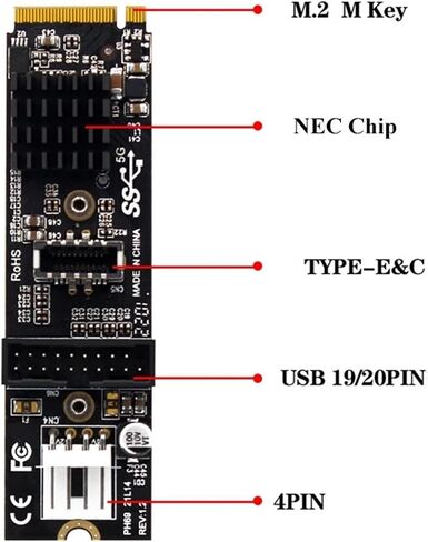 بطاقة توسيع M.2 M Key NVMe PCIe USB in Kuwait