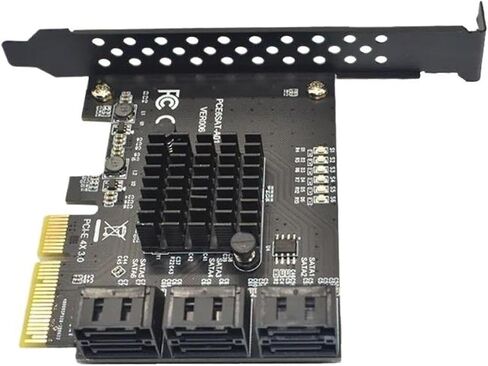 بطاقة توسيع PCIe x4 ASM1166 ذات 6 منافذ SATA 3.0 بسرعة 6 جيجابت في الثانية in Kuwait