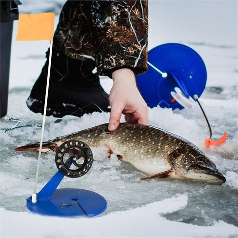 Ice Fishing Tip Up 10Pcs/Set Ice Fishing Flags Set, Automatic Tip-Up Rod Cover with Storage Bag in Kuwait