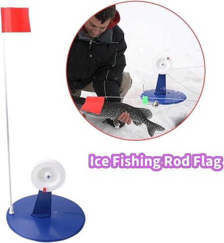 Ice Fishing Tip Up 8 pcs Portable Winter Ice Fishing Rod Tip Up with Flag Marker Pole Indicator Equipment in Accessories in Kuwait