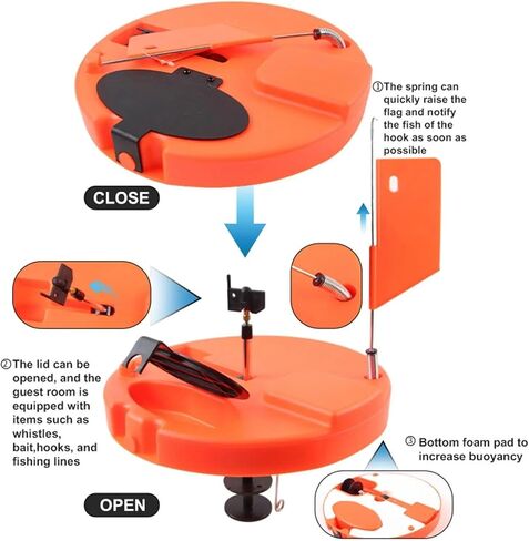 Ice Fishing Tip Up Automatic Ice Fishing Tip-Up with Signal Flag, Freeze-Proof Thermal for Beginners in Kuwait