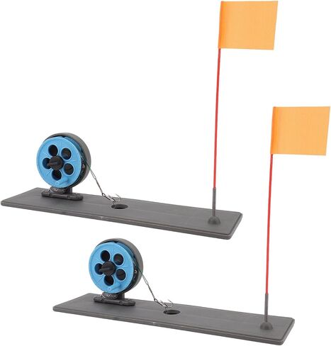 Hidyliu Ice Fishing Flag Marker Rod Stable Portable Tip Up for Winter Fishing Enthusiasts Outdoor ABS Nylon Steel 2pcs in Kuwait