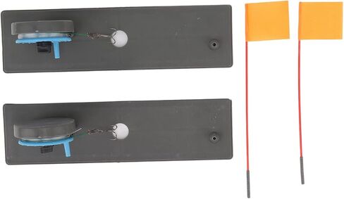 Hidyliu Ice Fishing Flag Marker Rod Stable Portable Tip Up for Winter Fishing Enthusiasts Outdoor ABS Nylon Steel 2pcs in Kuwait