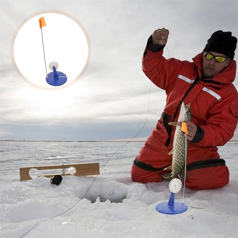 Ice Fishing Tip Up 8 Pcs Strong Ice Fishing Tip-Up Flag Cold Resistant Premium Material for Outdoor Winter Supply in Kuwait