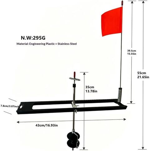 1pcs Ice Fishing Tip up Strike Indicators for Ice Fishing Plier with Orange Flagpole for Freshwater Carp & Ice Fishing Gear Supply in Kuwait