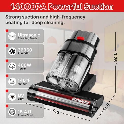 Shop-Vac Mattress Vacuum Cleaner, 14KPa Powerful Bed Vacuum, 5430326 in Saudi Arabia