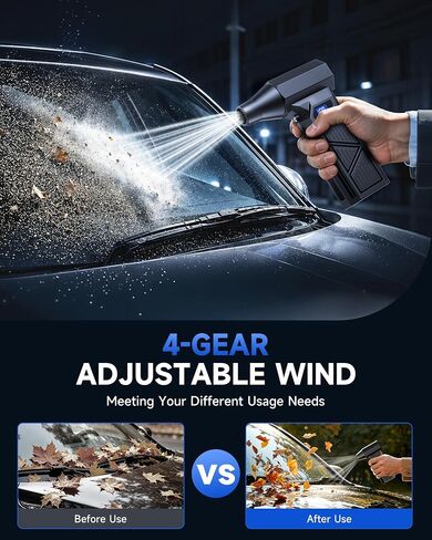 Compressed Air Duster,160000RPM Ultra Powerful Brushless Cordless Blower,4 Speed Mini Air Duster with LED,Rechargeable Dust Remover for PC,Keyboard,Car,Household & Outdoor Cleaning in Saudi Arabia