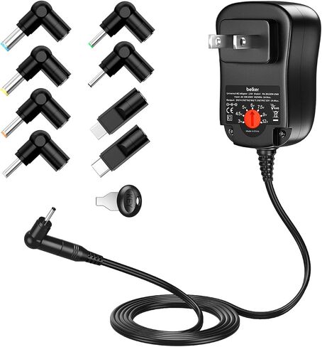 Belker 12W Universal 3V 4.5V 5V 6V 7.5V 9V 12V AC DC Adapter with 8 Tips in Kuwait