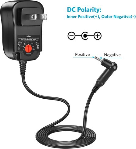 Belker 12W Universal 3V 4.5V 5V 6V 7.5V 9V 12V AC DC Adapter with 8 Tips in Kuwait