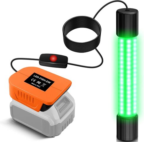 Underwater Fishing Light Compatible for Milwaukee M18 18V Battery,IP68 LED Green Lights 1300LM Underwater Lure Bait Light for Fish Attracting Lamp, Night Fishings Light,Boat Fishing Lights(No Battery) in Saudi Arabia