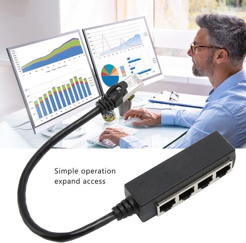 RJ45 Ethernet Splitter 1 to 4 Port Network Cable Adapter for Laptop Desktop Internet Sharing in Kuwait