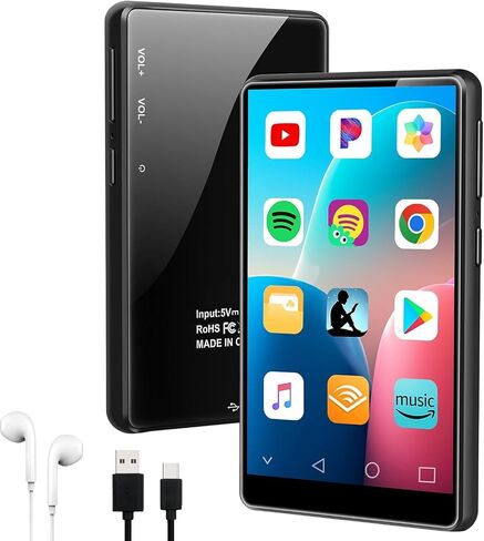 MP3 Player with Bluetooth and WiFi, 4" Touch Screen Music Player with Spotify, Play Store, Pandora, Audible, Amazon Music, Android MP4 MP3 Player in Kuwait