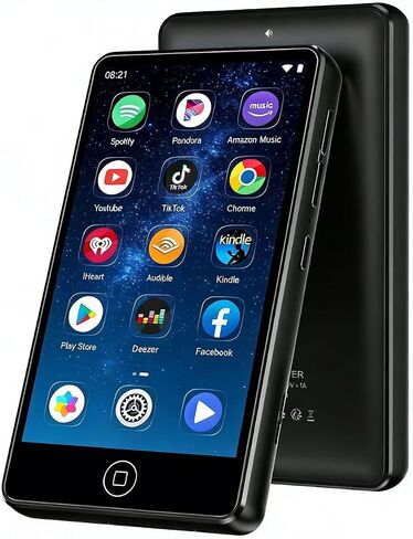 مشغل MP3 سعة 80 جيجابايت مع بلوتوث وواي فاي، مشغل موسيقى سبوتيفي أندرويد لموسيقى أمازون، باندورا، مسموع. شاشة لمس 4.02 بوصة، مكبر صوت، يدعم متجر Play، بسعة تصل إلى 512 جيجابايت in Kuwait