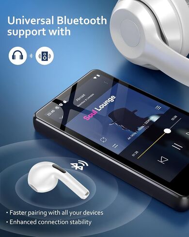 مشغل MP3 سعة 80 جيجابايت مع بلوتوث وواي فاي، مشغل موسيقى سبوتيفي أندرويد لموسيقى أمازون، باندورا، مسموع. شاشة لمس 4.02 بوصة، مكبر صوت، يدعم متجر Play، بسعة تصل إلى 512 جيجابايت in Kuwait