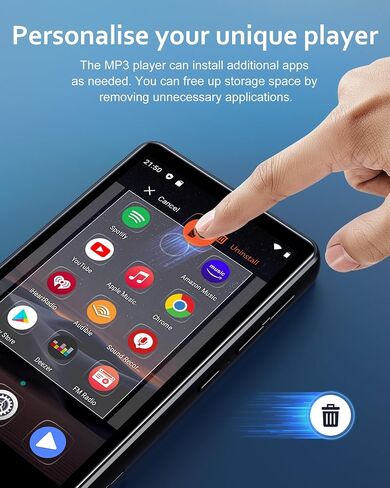 مشغل MP3 سعة 80 جيجابايت مع بلوتوث وواي فاي، مشغل موسيقى سبوتيفي أندرويد لموسيقى أمازون، باندورا، مسموع. شاشة لمس 4.02 بوصة، مكبر صوت، يدعم متجر Play، بسعة تصل إلى 512 جيجابايت in Kuwait