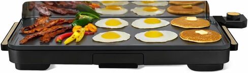 Wonderful XL Electric Griddle 12x22 Inch, 1500W, PFOS-PFOA-Free Quantum2 Nonstick, Removable Drip Tray (Black Sesame) in Saudi Arabia
