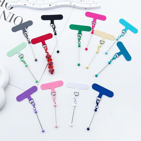 20 Packs Beadable Phone Charms with Colorful Bar Tether Tap Universal Lanyard Patch Accessories for Cell Mobile Phone in Saudi Arabia