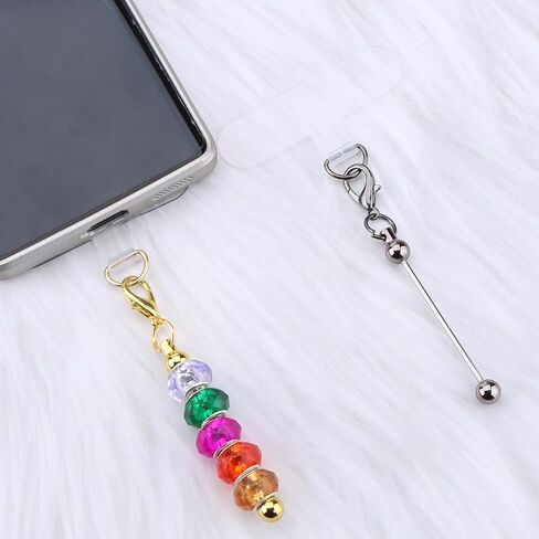 20 Packs Beadable Phone Charms with Colorful Bar Tether Tap Universal Lanyard Patch Accessories for Cell Mobile Phone in Saudi Arabia
