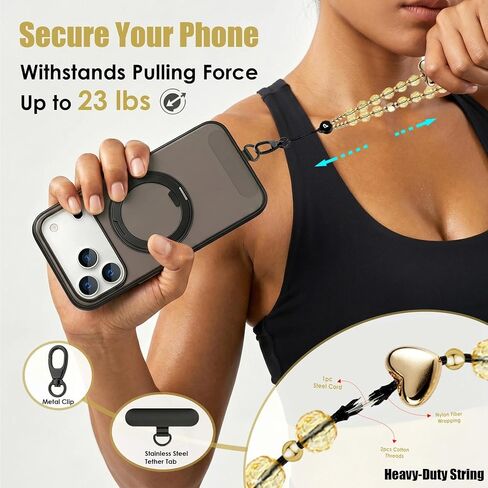 Bling-Bling Phone Charm Strap with Metal Tether Tab in Kuwait